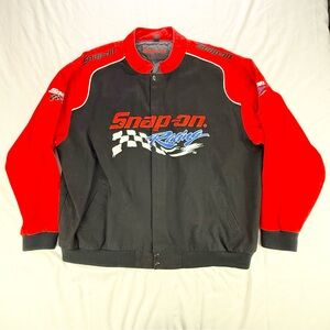 Snap-on Racing Bomber Jacket Mens XXL Red Black Embroidered Lined USA